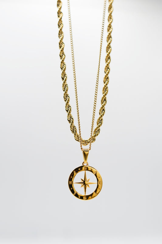 Combo Boussole Or